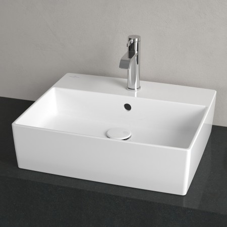 Villeroy & Boch Memento 2.0 Lavabo d'appoggio 50 cm con foro per rubinetto, con troppopieno