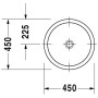 Duravit Architec Einbauwaschtisch 45 cm - technische Ansicht