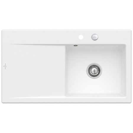 Villeroy & Boch Subway Style 50 Einbauspüle, Ablaufgarnitur mit Excenterbetätigung, Becken rechts