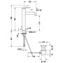 Miscelatore monocomando per lavabo Duravit C.1 L con scarico a tirante