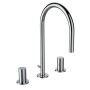 Mitigeur de lavabo à deux poignées LAUFEN Kartell 3 trous avec vidage