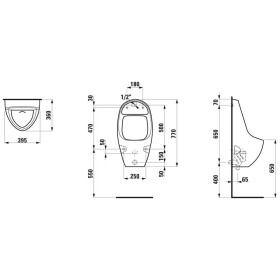 LAUFEN Tamaro-S Absaugeurinal mit elektronischer Steuerung, Batteriebetrieben