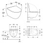 Geberit Acanto Set WC sospeso a scarico a parete, forma chiusa, TurboFlush, con sedile WC