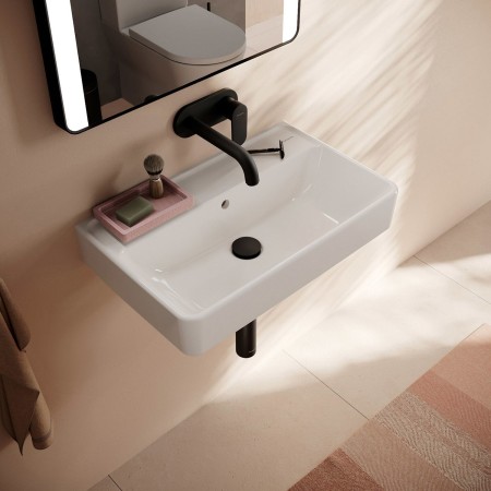 hansgrohe Xanuia Q Lavabo Compact 600/370 sans trou de robinet avec trop-plein, SmartClean