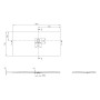 Receveur de douche Villeroy & Boch Squaro Infinity, 150 x 75 x 4 cm - vue technique