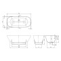 Villeroy & Boch Antheus freistehende Badewanne, 175 x 80 cm - technische Ansicht