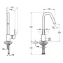 Miscelatore monocomando per lavello VitrA Root Round senza tappo di scarico - vista dettagliata
