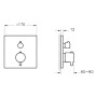 VitrA Root Square Thermostat-Brausearmatur für Unterputz - Detailansicht