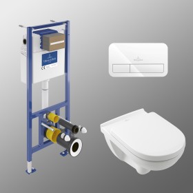 Set WC Villeroy & Boch O.Novo con elemento a parete e pulsante di scarico