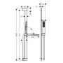 Ensemble de douche hansgrohe Pulsify E 100 avec 1 jet, barre de douche 90 cm, EcoSmart - vue technique
