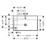 Lavabo hansgrohe Xelu Q avec tablette à gauche 80 x 48 cm non poli, avec 2x 1 trou de robinet - photo produit