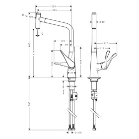 Rubinetto da cucina monocomando hansgrohe Metris Select M71 320 Eco, beccuccio estraibile, 1jet