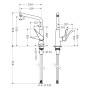 Robinet de cuisine monocommande hansgrohe Metris M71 320 Eco, 1jet - vue détaillée