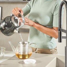 Villeroy & Boch Subway Style 45 FLAT flächenbündige Spüle, Ablaufgarnitur mit Handbetätigung, Becken links
