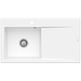 Villeroy & Boch Subway Style 50 FLAT flächenbündige Spüle, Ablaufgarnitur mit Handbetätigung, Becken links