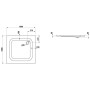 Receveur de douche LAUFEN Platina XXL 100 x 100 cm sans revêtement antidérapant - vue détaillée