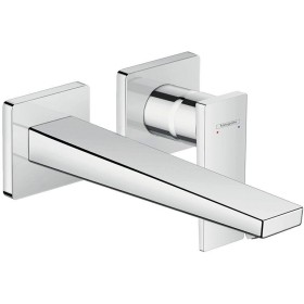 Mitigeur de lavabo encastré hansgrohe Metropol avec levier et bec de 22,5 cm pour montage mural