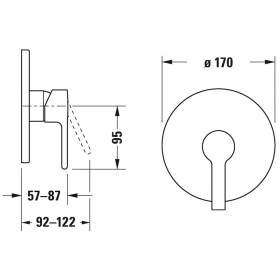 Mitigeur de douche encastré Duravit B.2