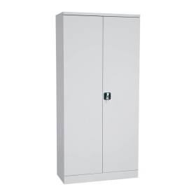 Wolfstahl Büro Stahlschrank - Aktenschrank Lichtgrau abschliessbar 92x42x195cm, aufgebaut