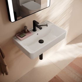 hansgrohe Xanuia Q Lavabo Compact 600/370 avec trou de robinet et trop-plein, SmartClean