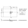 Receveur de douche Villeroy & Boch Squaro Infinity, 170 x 100 x 4 cm - vue technique