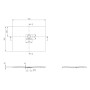 Receveur de douche Villeroy & Boch Squaro Infinity, 110 x 80 x 4 cm - vue technique