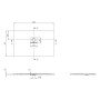 Receveur de douche Villeroy & Boch Squaro Infinity, 120 x 75 x 4 cm - vue technique