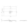 Receveur de douche Villeroy & Boch Squaro Infinity, 140 x 80 x 4 cm - vue technique
