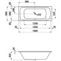 LAUFEN PRO Einbau-Badewanne 180 x 80 cm - Detailansicht