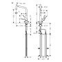 Miscelatore monocomando per cucina hansgrohe Metris M71 320, doccetta estraibile, 2 getti, sBox - vista dettagliata