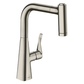 hansgrohe Mitigeur de cuisine monocommande Metris M71 220, douchette extractible, 2 jets, sBox