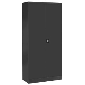 Wolfstahl Büro Stahlschrank - Aktenschrank Anthrazit abschliessbar 92x42x195cm, aufgebaut