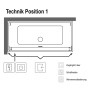 Vasca da bagno incasso Villeroy & Boch Collaro 180 x 80 cm, Airpool Entry, Posizione tecnica 1 - vista dettagliata