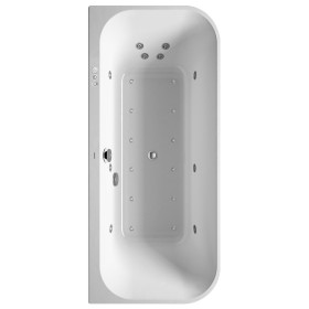 Baignoire balnéo Duravit Happy D.2 Plus 180 x 80 cm en version murale, avec système Combi P