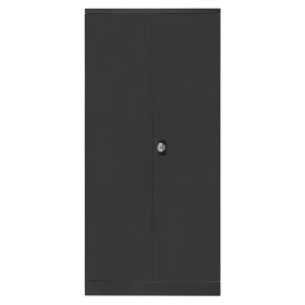 Armadio da ufficio in acciaio Wolfstahl - Armadio per archiviazione antracite con serratura 92x42x195cm, montato
