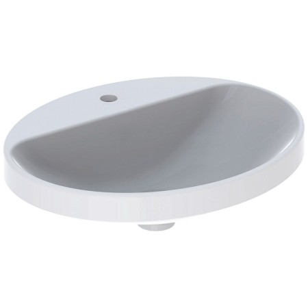 Lavabo encastré Geberit VariForm 55 x 45 cm, ovale, avec plage de robinetterie