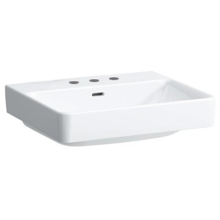 Lavabo à poser LAUFEN PRO S 55 cm avec 3 trous de robinet et trop-plein