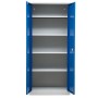 Wolfstahl Büro Stahlschrank - Aktenschrank Enzianblau-Lichtgrau abschliessbar 80x38x195cm, aufgebaut - Detailansicht