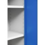 Wolfstahl Büro Stahlschrank - Aktenschrank Enzianblau-Lichtgrau abschliessbar 80x38x195cm, aufgebaut - technische Ansicht