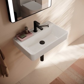 hansgrohe Xanuia Q Lavabo Compact 600/370 avec trou de robinet sans trop-plein, SmartClean
