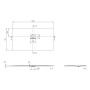 Receveur de douche Villeroy & Boch Squaro Infinity, 140 x 75 x 4 cm - vue technique