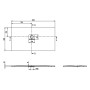 Receveur de douche Villeroy & Boch Squaro Infinity, 150 x 75 x 4 cm - vue technique