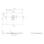 Receveur de douche Villeroy & Boch Squaro Infinity, 100 x 70 x 4 cm - vue technique