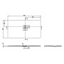 Receveur de douche Villeroy & Boch Squaro Infinity, 170 x 90 x 4 cm - vue technique