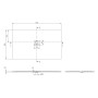 Receveur de douche Villeroy & Boch Squaro Infinity, 170 x 100 x 4 cm - vue technique
