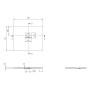 Receveur de douche Villeroy & Boch Squaro Infinity, 90 x 75 x 4 cm - vue technique