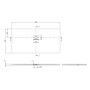 Receveur de douche Villeroy & Boch Squaro Infinity, 180 x 90 x 4 cm - vue technique