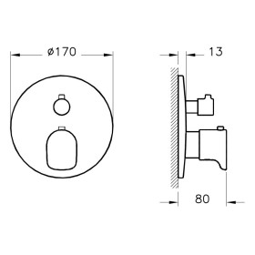VitrA Root Round Thermostat-Brausearmatur für Unterputz