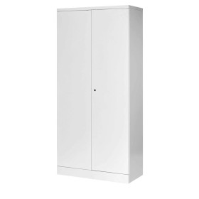 Armadio da ufficio in acciaio Wolfstahl - Armadio per documenti chiudibile bianco del traffico 92x42x195cm, montato