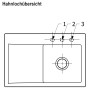 Villeroy & Boch Subway Style 45 Einbauspüle, Ablaufgarnitur mit Excenterbetätigung, Becken rechts